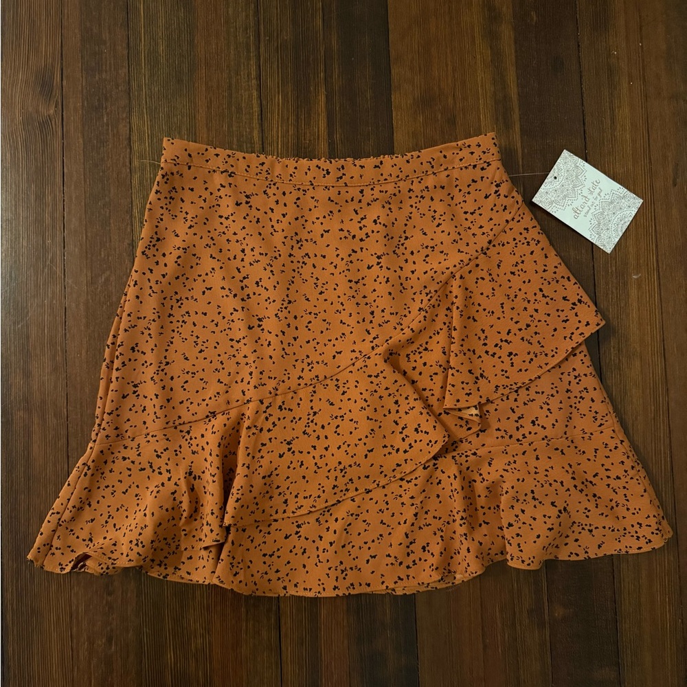 Altar'd State Orange Asymmetrical Wrap Skirt